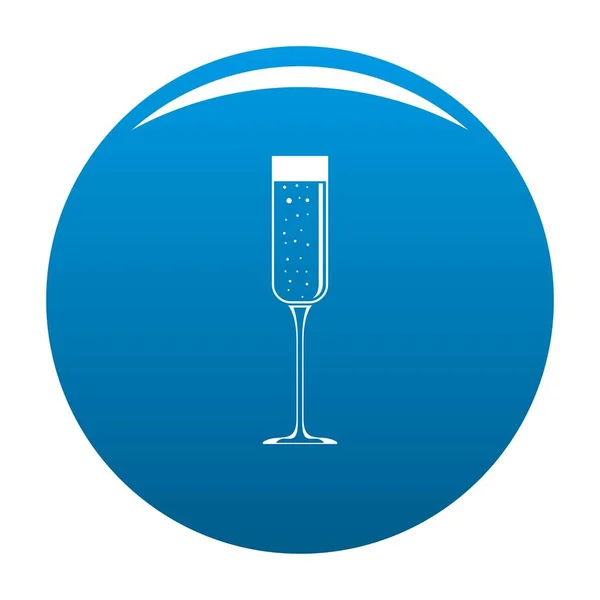 Champagne glas pictogram vector blauw — Stockvector