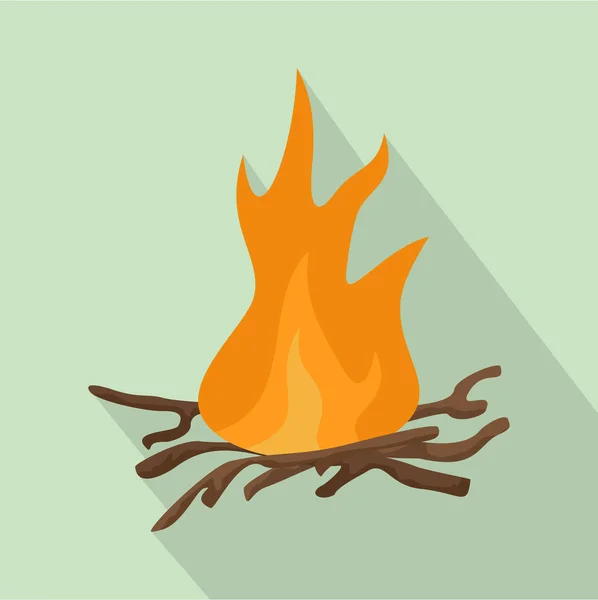 Bbq fire icon, flat style