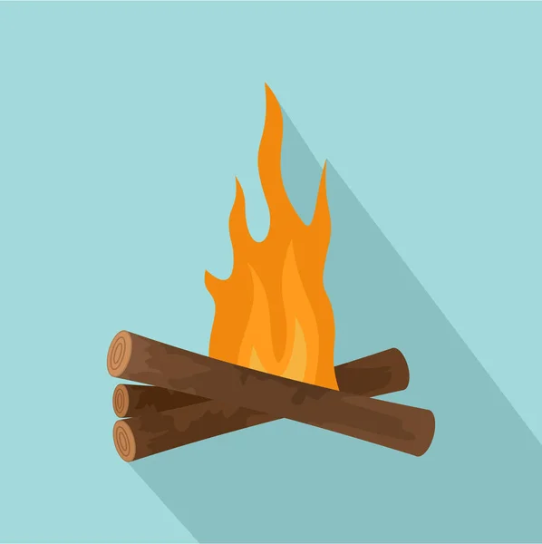 Iniciar el icono del campamento de fuego, estilo plano — Vector de stock