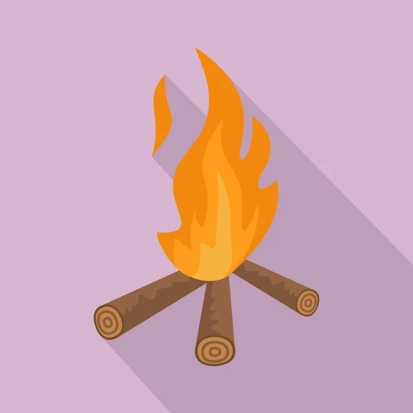 Hunting fire icon, flat style — Stock Vector