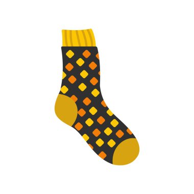 Cotton sock icon, flat style clipart