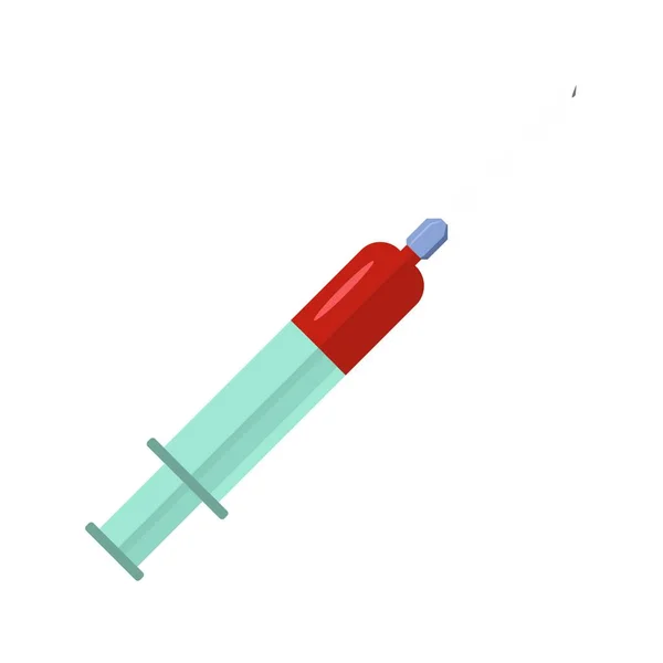 Plastic syringe icon, flat style — Stock Vector