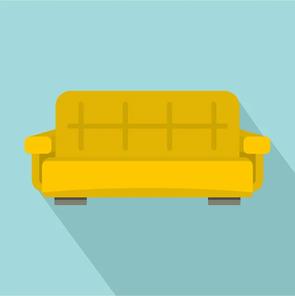 Sofa żółty ikona, płaski — Wektor stockowy