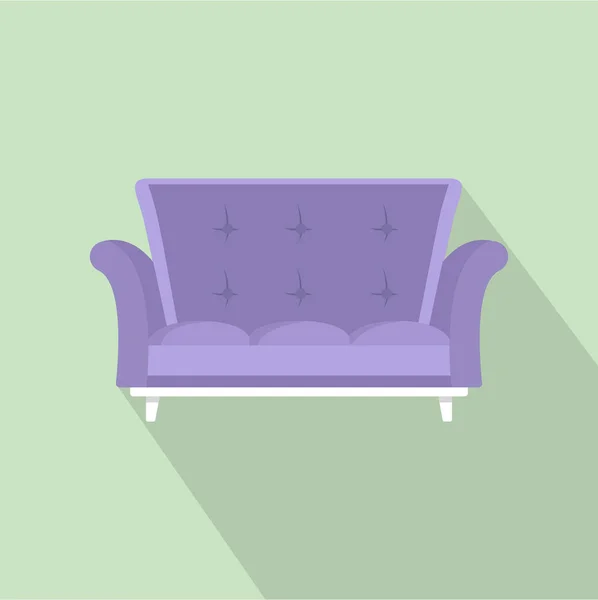 Cabriole sofa icon, flat style — Stock Vector