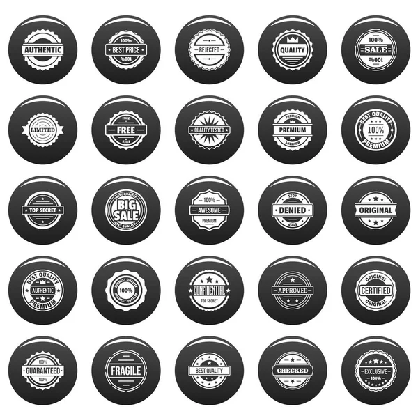 Vintage Badges und Etiketten Icons Set vetor black — Stockvektor