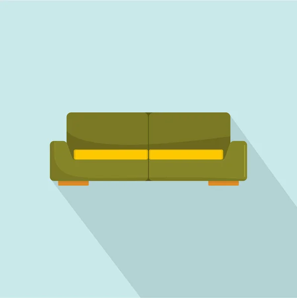 緑のモダンなソファのアイコン、フラット スタイル — ストックベクタ