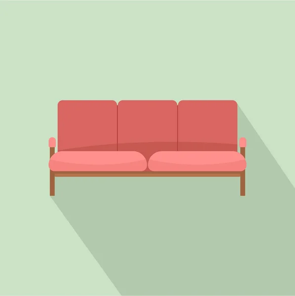 Ledger sofa icon, flat style — Stock Vector