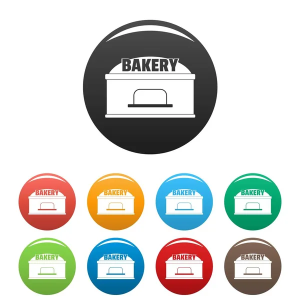 Ikonen des Bäckerhandels setzen Farbvektor — Stockvektor