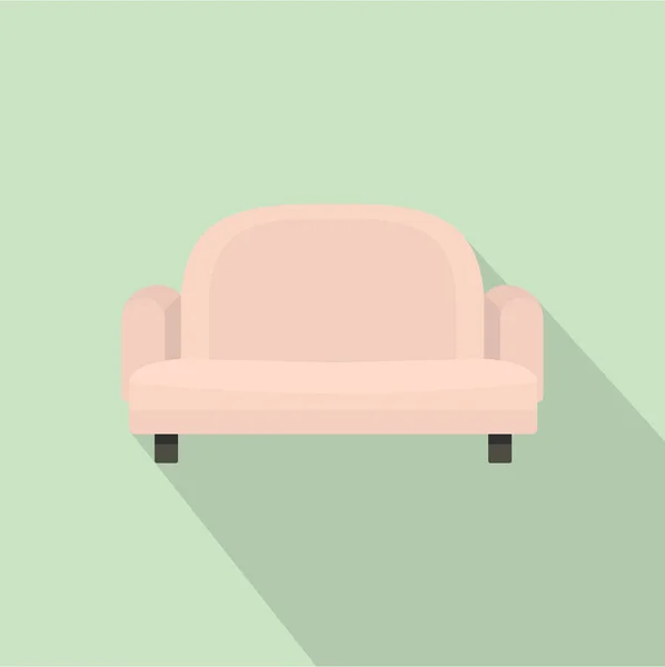 Кресло икона диван, плоский стиль — стоковый вектор