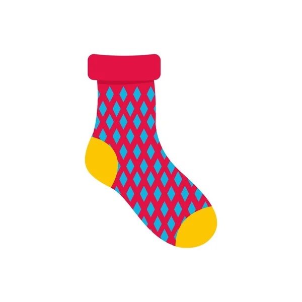 Icono de calcetín infantil, estilo plano — Vector de stock