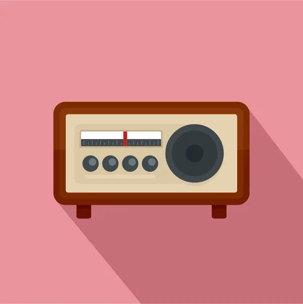 Vintage radio pictogram, vlakke stijl — Stockvector