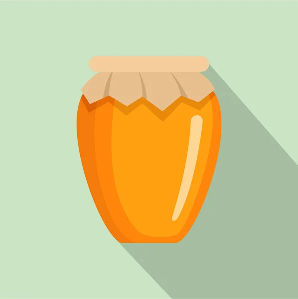 Ikona sklenice medu, plochý styl — Stockový vektor