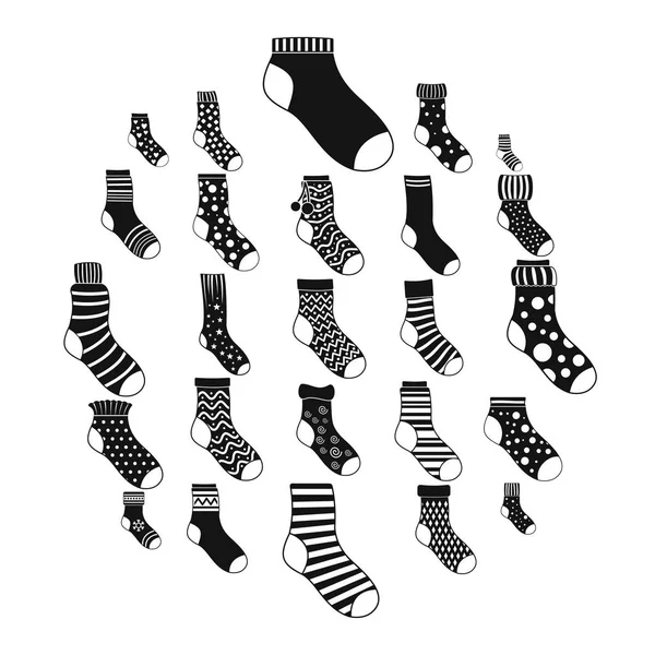 Conjunto de iconos textiles calcetines, estilo simple — Vector de stock