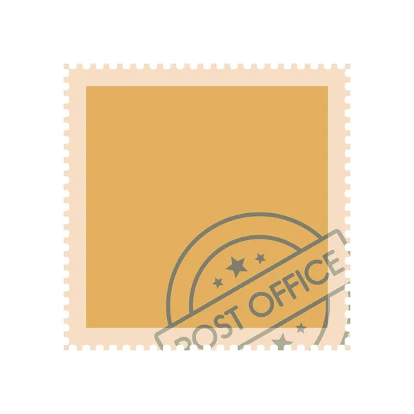 Timbre-poste avec icône de sceau, style plat — Image vectorielle