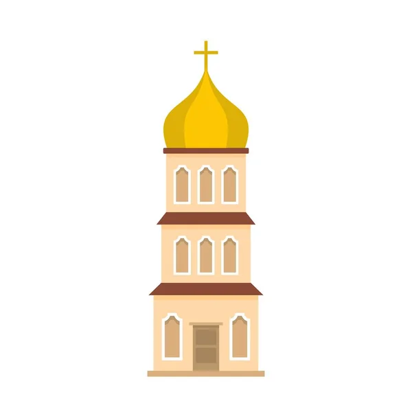 Икона церковной башни, плоский стиль — стоковый вектор