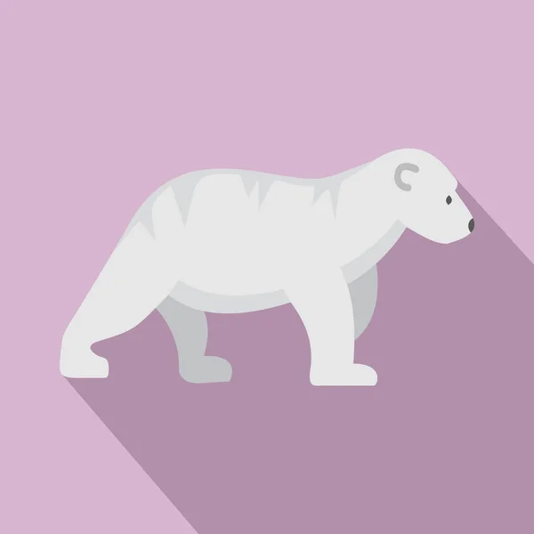 북극곰 아이 아이콘, 평면 스타일 — 스톡 벡터
