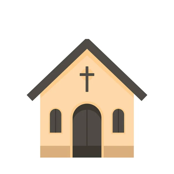 Католицька Церква значок, плоскі стиль — стоковий вектор