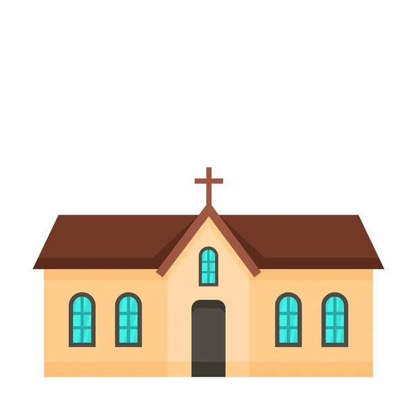 Ícone da igreja pequena, estilo plano — Vetor de Stock