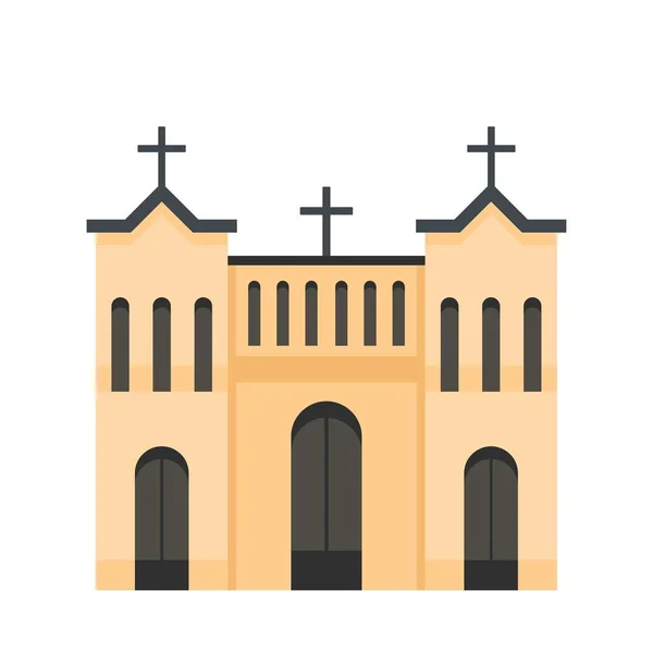 Icono de iglesia protestante, estilo plano — Vector de stock