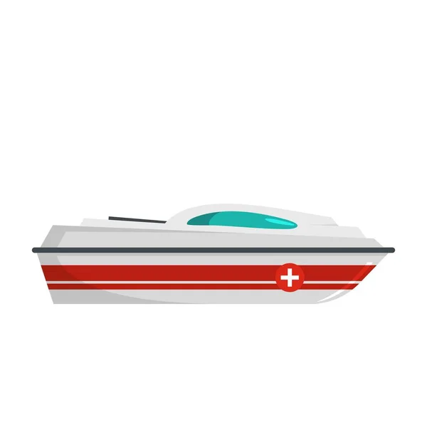Значок човна, плоский стиль — стоковий вектор