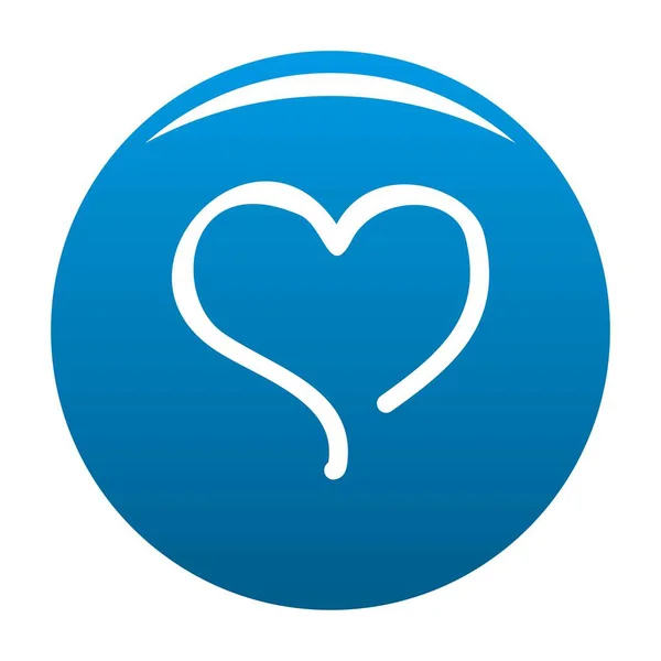 Sketch heart icon vector blue — Stock Vector