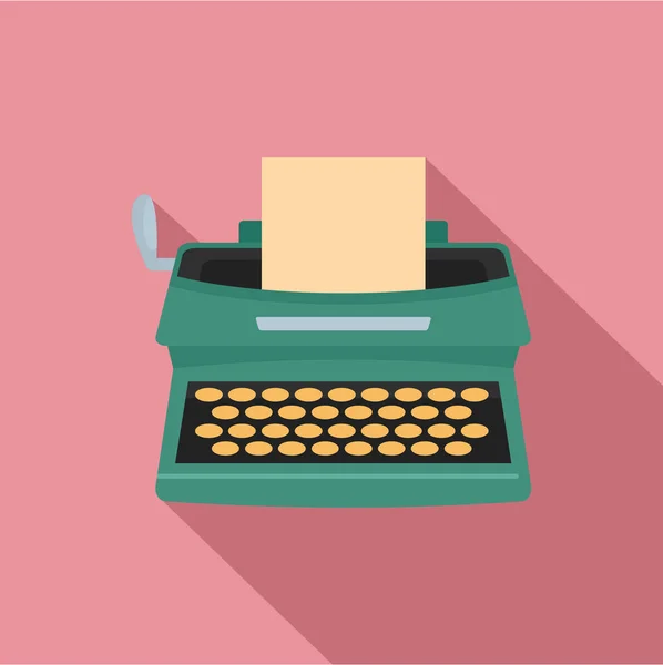 Ancienne icône de machine à écrire, style plat — Image vectorielle