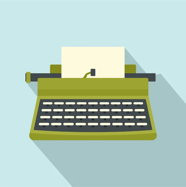 Icono de máquina de escribir retro, estilo plano — Vector de stock