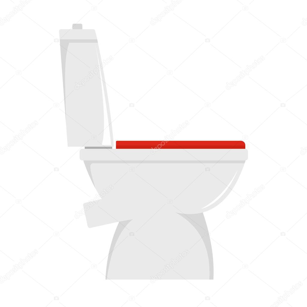 Home toilet icon, flat style