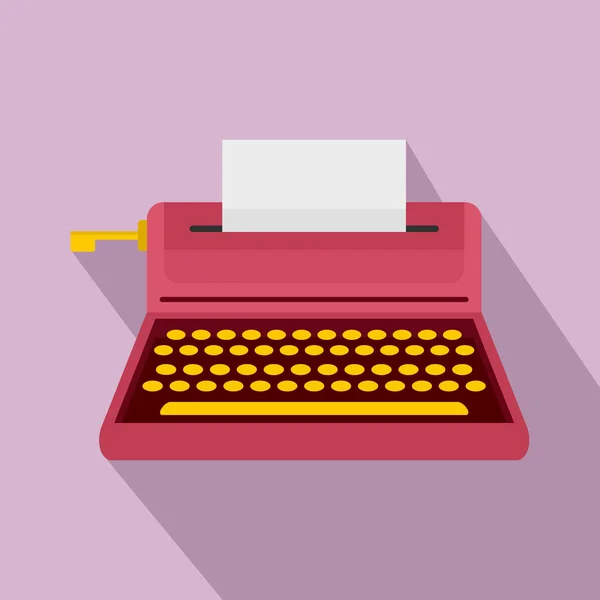 Icône de machine à écrire de style rétro, style plat — Image vectorielle