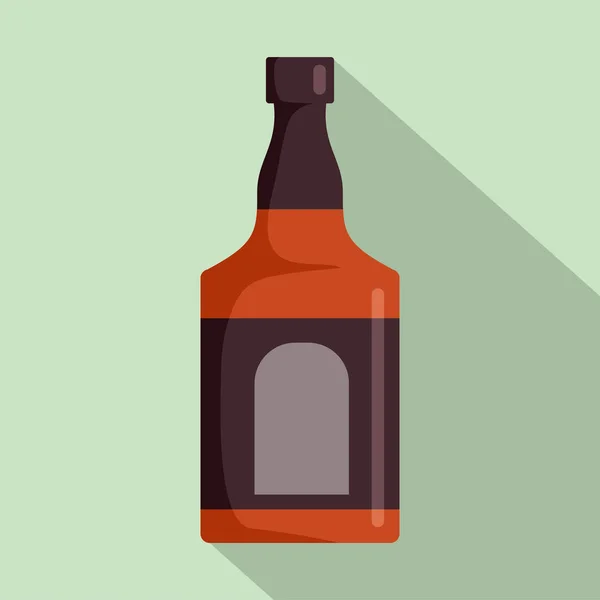 Botella de ron icono, de estilo plano — Vector de stock