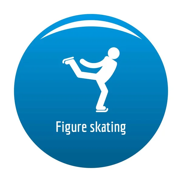 Figura patinaje icono vector azul — Vector de stock