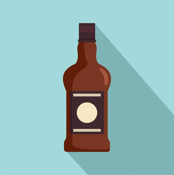 Flasche Cognac Ikone, flacher Stil — Stockvektor