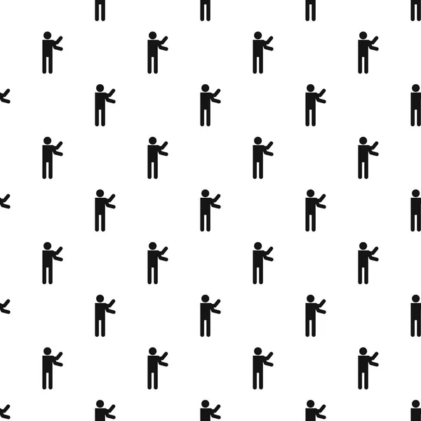 Stick figure stickman pattern vector seamless — Stock Vector