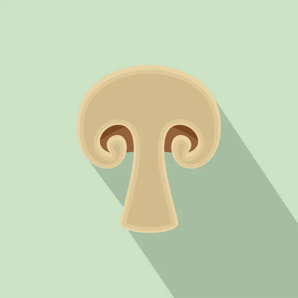 Hälften av svamp ikon, platt stil — Stock vektor