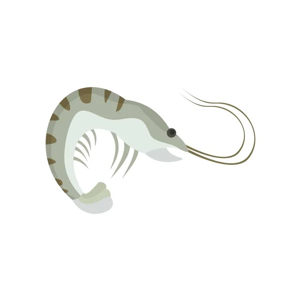 Икона тигровых креветок, плоский стиль — стоковый вектор