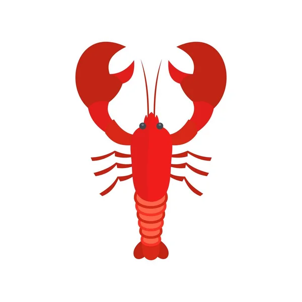 Ikon lobster, gaya datar - Stok Vektor