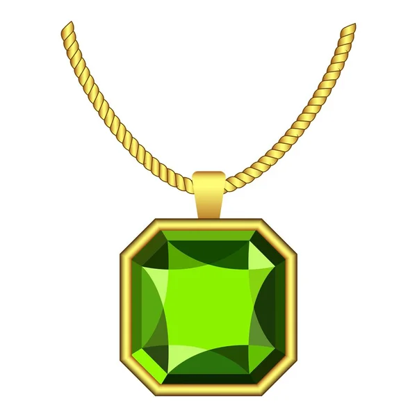 Peridot (Ásvány) ékszerek ikon, reális stílus — Stock Vector