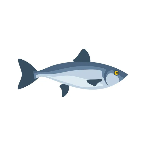 Oceano icona di pesce, in stile piatto — Vettoriale Stock