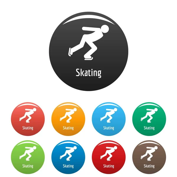 Ícones de patinação definir vetor de cor —  Vetores de Stock
