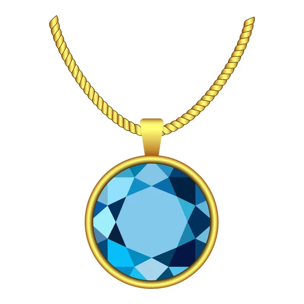 Aquamarine necklace icon, realistic style — Stock Vector