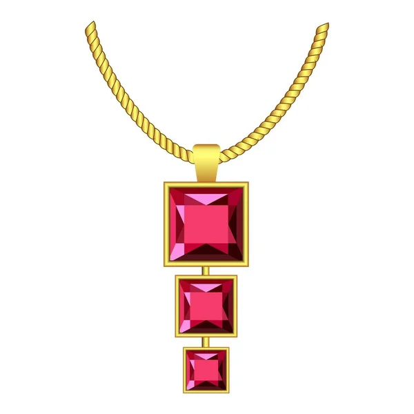 Garnet jewelry icon, realistic style — Stock Vector