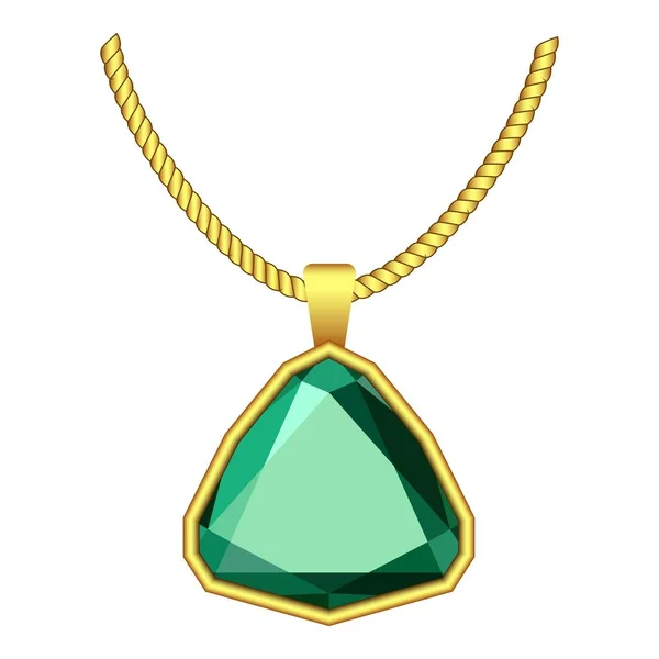 Ikon perhiasan Emerald, gaya realistis - Stok Vektor