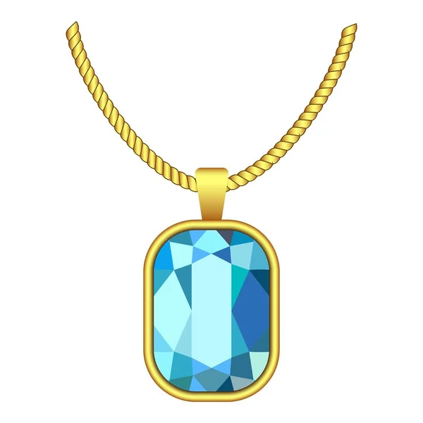 Aquamarine jewelry icon, realistic style — Stock Vector