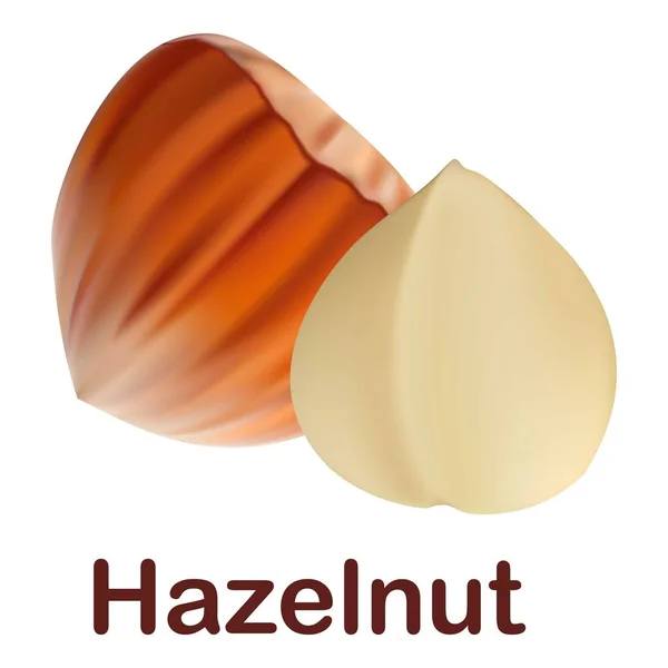 Hazelnoot pictogram, realistische stijl — Stockvector