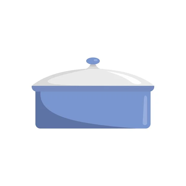 Saucepan icon, flat style — Stock Vector
