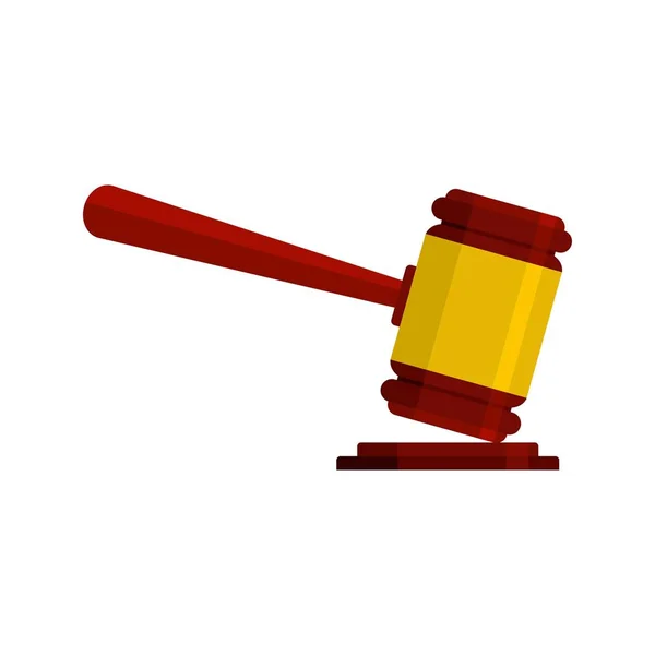 Judge gavel icon, flat style — Stock Vector