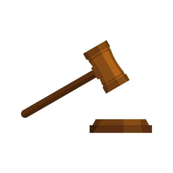 Legal gavel icon, flat style — Stock Vector
