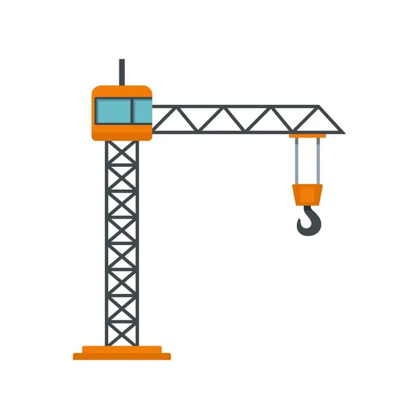 Ícone de guindaste de construção, estilo plano — Vetor de Stock