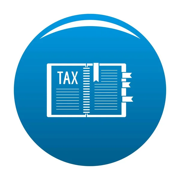 Libro de impuesto icono vector azul — Archivo Imágenes Vectoriales