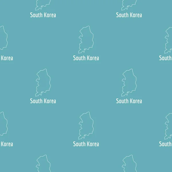 Corée du Sud carte mince vecteur de ligne simple — Image vectorielle